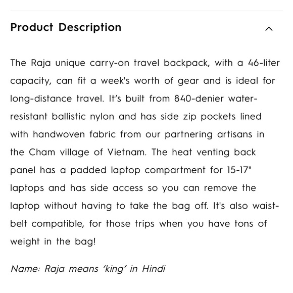 Raja 46 Travel Backpack - Durable - Large Capacity - Picture 7 of 9
